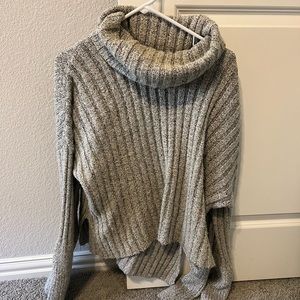 Topshop Gray Turtleneck Sweater - Bell sleeves